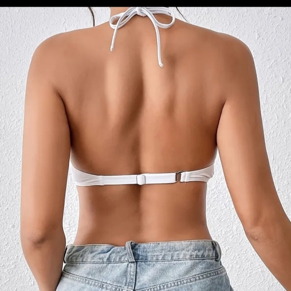 White W Pearls Mermaid Top 38D/40C - Picture 2 of 5